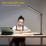 LED Desk Lamp for Home Office, 3 Levels Dimmable Desk Light with USB Charging Port, Small Study Lamp, Reading Light for Table, Black, 5000K Best World LED