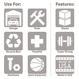 Akro-Mils 30284 Super-Size AkroBins Plastic Storage Bins, Space-Saving Stackable Bins for Garage, Classroom, Warehouse Organization, 24-Inch L x 8-Inch W x 7-Inch H, Blue, 4-Pack Akro-Mils