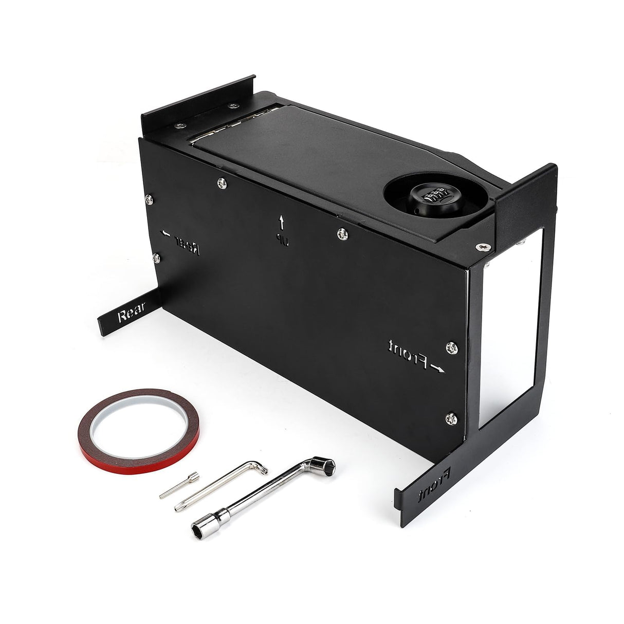 3mirrors Center Console Safe Gun Safe Box with Springs Hinge Compatible with 2021-2024 Ford F150, 2022-2023 F150 Lightning 3mirrors