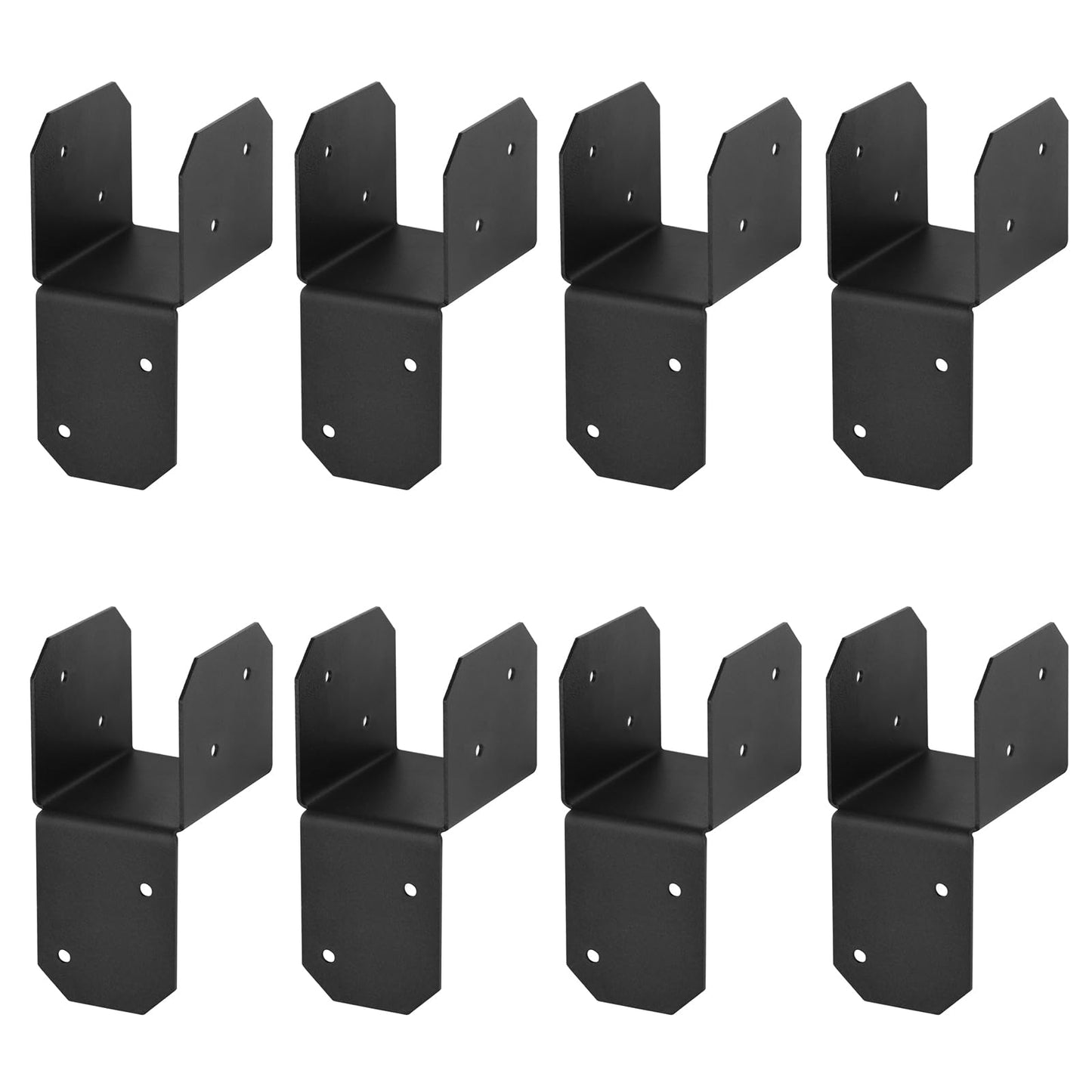 8PCS Black Joist Anchor Connector, Inner Width 2 Inch (50mm), Truss to Beam Connector Roof Tie Header Hanger, Post Caps Tie Bracket for Wood House Light Steel Frame, Thickness 2.2mm(13 Gauge)