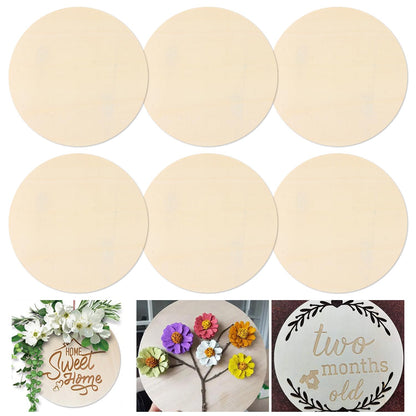 Hartop 6 Pack 10Inch Wood Round Circles Unfinished Wooden Slices Wood Rounds Discs for Crafts Painting DIY Decor, 0.12 inch Thick - WoodArtSupply