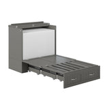 AFI, Southampton Murphy Bed Chest Twin XL with 6" Mattress, Storage Drawer & Built-in USB Charger, Grey AFI