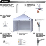 ABCCANOPY Easy Pop Up Canopy Tent with Sidewalls 10x10 Commercial -Series, White ABCCANOPY