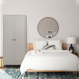 YEEZER Metal Armoire Wardrobe Closet Cabinet for Hanging Clothes with Lock Doors, -74" Steel Lockable Wardrobe Storage Locker Clothes Organizer for Bedroom, Laundry Room (Gray) YEEZER