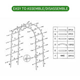 SCENDOR Iron Pergola Arbor Practical, 7.9 Feet High x 4.6 Feet Wide, Assemble Easily for Various Climbing Plant Wedding Garden Arch Bridal Party Decoration Wide Arbor SCENDOR