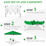AIGOCANO Pop up Canopy Tent,10x10 Instant Outdoor Canopy for Parties with Wheeled Bag(Green) AIGOCANO