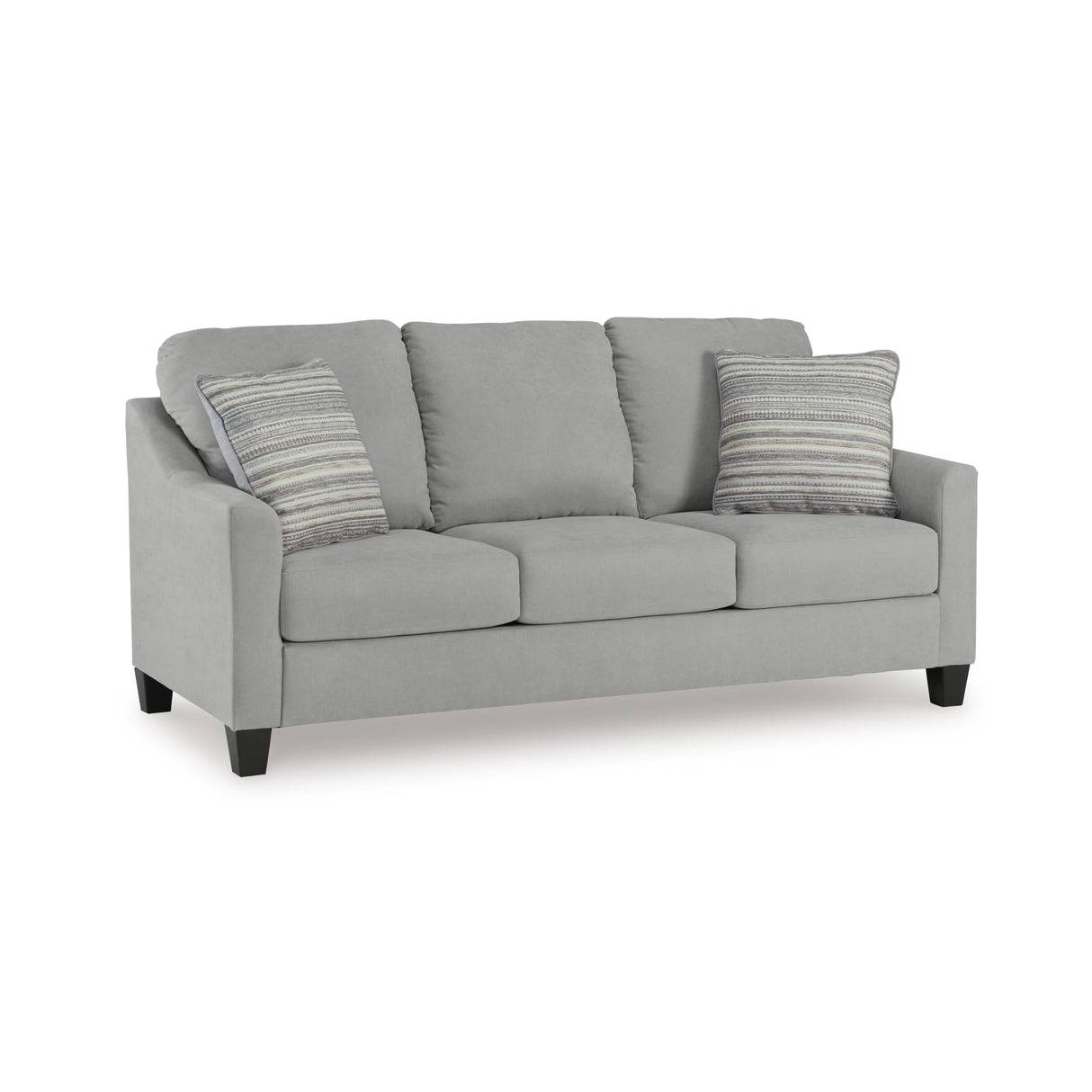Signature Design by Ashley Adlai Casual 2-in-1 Queen Sofa Sleeper with Folding Memory Foam Mattress and 2 Toss Pillows, Light Gray Signature Design by Ashley