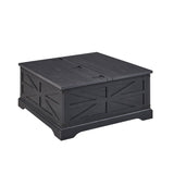 JXQTLINGMU Farmhouse Lift Top Coffee Table with Storage, 36" Wood Square Center Table with Large Hidden Compartment, Rustic Lift Tabletop Dining Table for Home Living Room, Black JXQTLINGMU