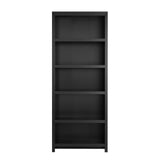 Prepac Moda 5-Tier Tall Wooden Bookcase, Black Storage Cabinet, Display Cabinet, Bookshelf with Storage Shelves 31.75" W x 80" H x 12" D for Home Office, Living Room, Bedroom Organizer Prepac