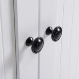 HOMCOM Fluted-Style Wooden Kitchen Island, Storage Cabinet w/Drawer, Open Shelving, and Interior Shelving for Dining Room, White HOMCOM