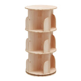 3-Tier Rotating Wood Bookshelf Organizer for Stylish Storage INTEXCA & DESIGN