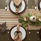DII Farmhouse Braided Stripe Table Runner Collection, 15x72 (15x77, Fringe Included), Stone DII