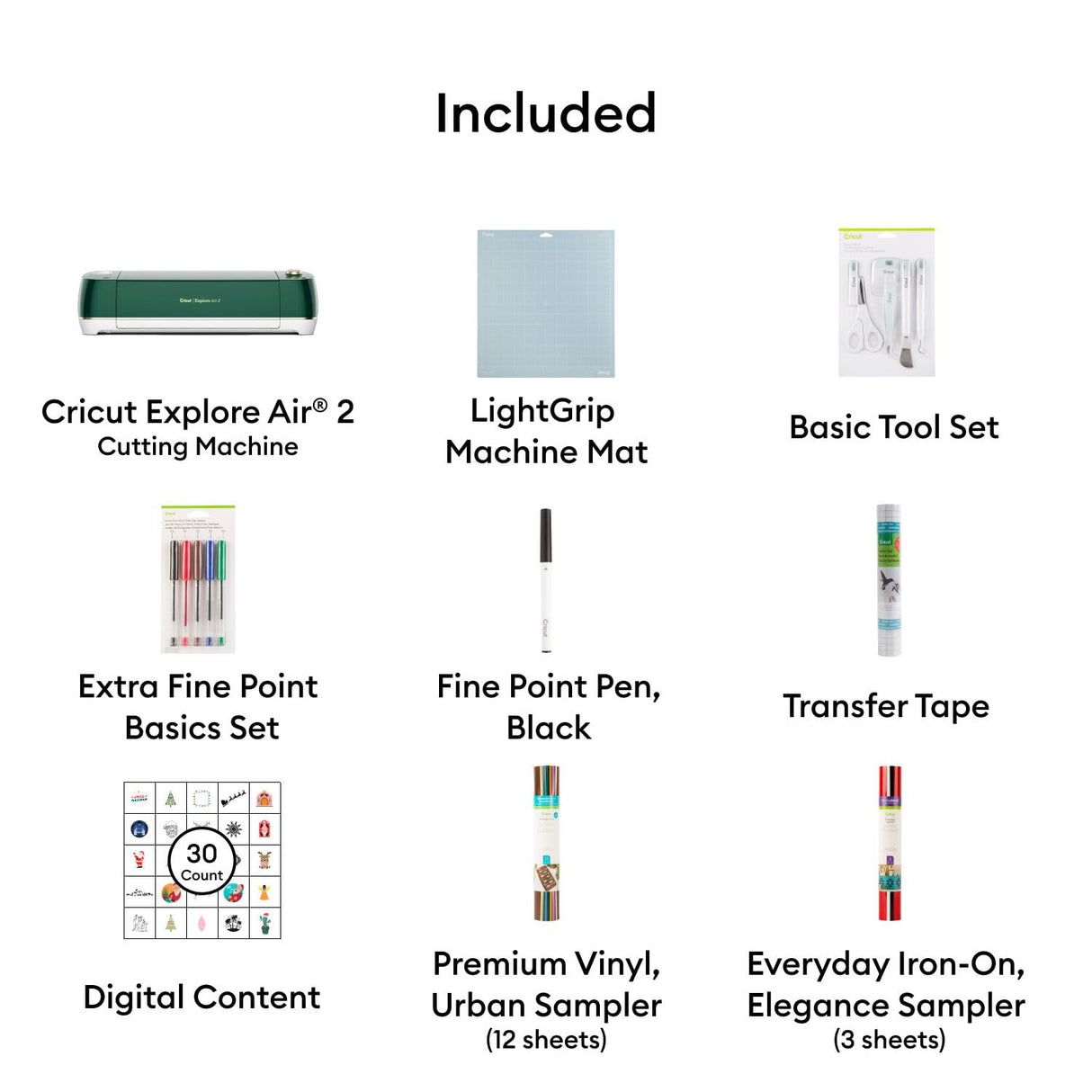 Cricut Explore Air 2 Cutting Machine (Emerald) | Ultimate Starter Kit Cricut