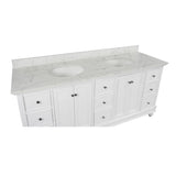 Kitchen Bath Collection Bella 72-inch Double Bathroom Vanity (Engineered Marble/White): Includes White Cabinet with Engineered Marble Countertop and White Ceramic Sinks Kitchen Bath Collection