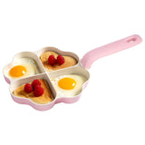 Paris Hilton Heart-Shaped Divided Fry Pan, Ceramic Nonstick Frying Pan with Individual Heart Sections, Dishwasher Safe, 8-Inch, Pink Paris Hilton