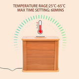 LTCCDSS Portable red Cedar Foot Sauna Bucket, Far Infrared Heating Foot Sauna Barrel，Pedicure Box,Max Preset Temp 64-149°F Removable Temperature-Locking Leg Sleeves, （17.7 in*15.9 in*13.8 in） LTCCDSS
