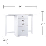SEI Furniture Fold-Out Organizer Convertible Desktop Craft Desk, White SEI Furniture