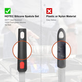 Hotec Silicone Spatula Turner for Nonstick Cookware, Cooking Spatula 600°F Heat Resistant Large Flexible Rubber Spatula Set of 3, Kitchen Utensils for Flipping Eggs, Burgers, Pancakes, Crepes HOTEC