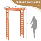 Moccha Wood Garden Arch, 7.3Ft Outdoor Pergola Archway for Climbing Plant Rose Vines, 88 Inch Backdrop Stand Wedding Arches, Garden Arbor Trellis for Lawn Bridal Party Decoration Ceremony LDAILY
