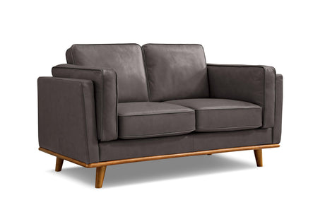 Valencia Artisan Full Leather Loveseat Sofa 66” - Pure Full Italian Nappa Leather Couch, Solid Wood Accent, Ultimate Comfort, Modern Grey VALENCIA THEATER SEATING