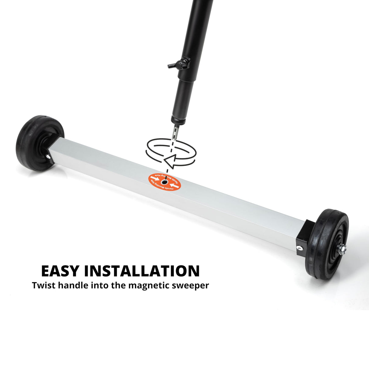 NEIKO 53414A 17-Inch Mini Magnetic Sweeper, Rolling Magnetic Sweeper with Wheels, Adjustable Handle, Lightweight Magnet to Pick Up Nails, 10-Pound Capacity, Nail Finder NEIKO