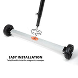 NEIKO 53414A 17-Inch Mini Magnetic Sweeper, Rolling Magnetic Sweeper with Wheels, Adjustable Handle, Lightweight Magnet to Pick Up Nails, 10-Pound Capacity, Nail Finder NEIKO