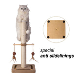 PEEKAB Cat Scratching Post Premium Sisal Scratch Posts with Tracking Interactive Toys Vertical Scratcher for Indoor Cats and Kittens- 25 inches Beige PEEKAB