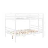 FLEXISPOT Full Over Full Solid Wood Bunk Bed with Ladder,Wooden Bunk Bed with High Guardrail and Ladder for Kids, Teens, Dorm Rooms, and Guest Rooms,No Box Spring Needed,White FLEXISPOT