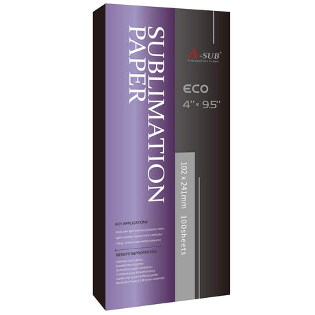 A-SUB Sublimation Paper 4x9.5 Inch for DIY Unique Christmas Gifts Compatible with Inkjet Printer which Match Sublimation Ink 100 Sheets A-SUB