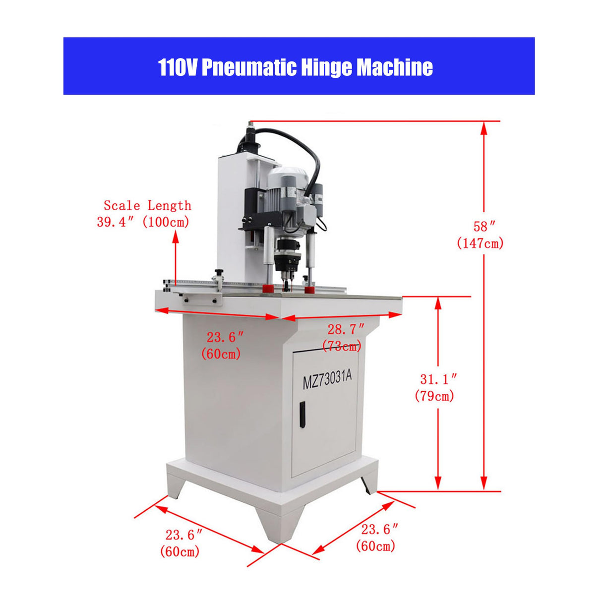 BREVELTION 110V Pneumatic Hinge Boring Insertion Machine Single Head Hinge Drill for Drilling Processing of Cabinets Wardrobes 48-6 Combined Drill 1.5KW BREVELTION