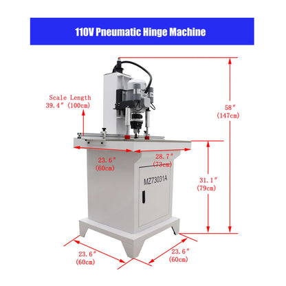 BREVELTION 110V Pneumatic Hinge Boring Insertion Machine Single Head Hinge Drill for Drilling Processing of Cabinets Wardrobes 48-6 Combined Drill 1.5KW - WoodArtSupply