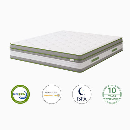 Novilla King Mattress, 12 Inch Hybrid Pillow Top King Size Mattress in a Box with Gel Memory Foam & Individually Wrapped Pocket Coils Innerspring for a Cozy & Peaceful Sleep