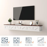 HedoAjim Floating TV Stand for 55 65 70 inch TV, Entertainment Center Media TV Console Shelf and Storage Drawers for Wall for Living Room Bedroom (White) HedoAjim