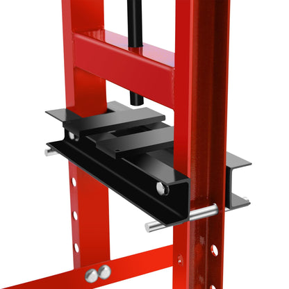 6 Ton Hydraulic Shop Press, Heavy Duty H-Frame Carbon Steel Body Garage Floor Adjustable Shop Press with Visible Pressure Gauge, Working Height 2.2" to 9.4" red - WoodArtSupply