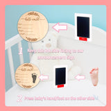 Wooden Baby Announcement Sign, Hello World Newborn Sign With Pen And Ink Pad, Birth Announcement Sign, Baby Name Announcement Sign Newborn for PDRYLY