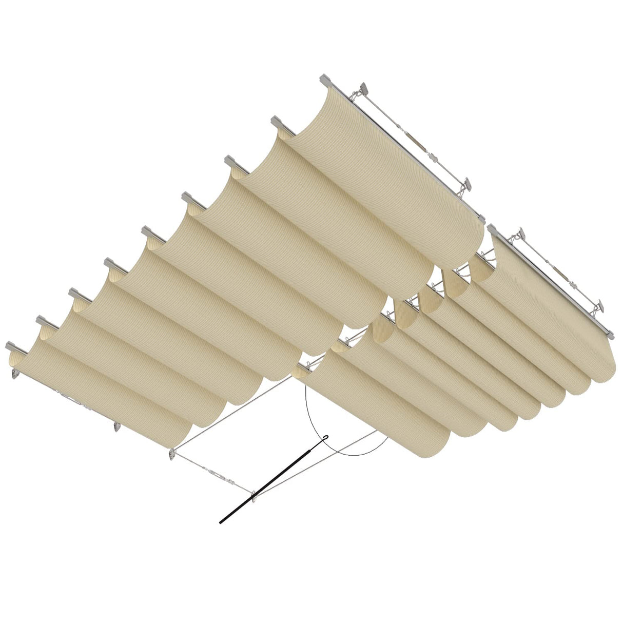 FLORALEAF 7'×16' Pergola Shade Cover Retractable Pergola Replacement Canopy Slide Shade Sail with Cable Hardware for Outdoor Patio Porch Garage Deck Backyard Awning FLORALEAF