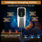 AWESAFE Electric Vehicle Charger Level 2 EV Charger, 7.6KW Portable Fast Charger with J1772 Connector, 32Amp NEMA 14-50 Plug, Scheduled Charging, Plug-in Home EV Charging Station AWESAFE