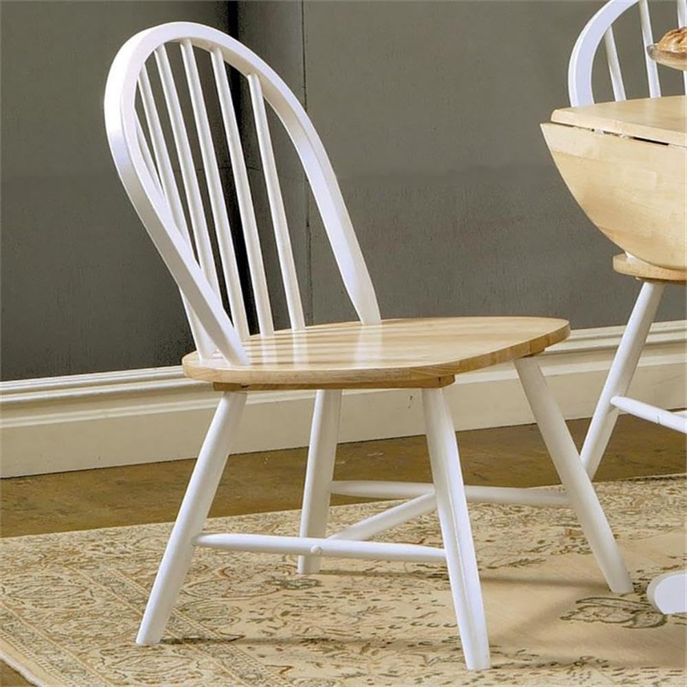 COASTER Hesperia Windsor Dining Side Chairs Natural Brown and White (Set of 4) - WoodArtSupply