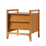 Walker Edison Leif Scandi Angled Drawer-Face Nightstand, 22 Inch, Caramel 22 Inch Walker Edison