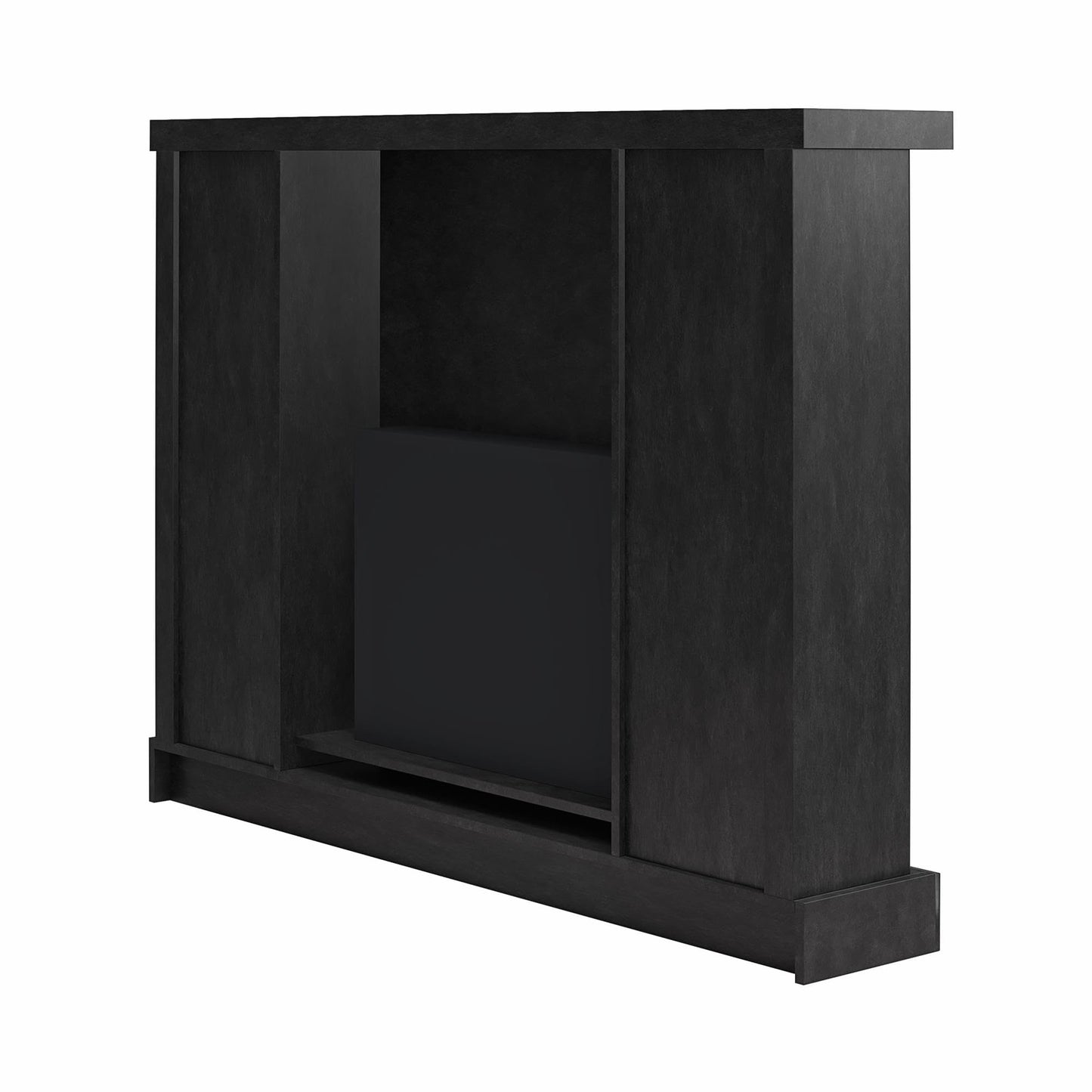 Mr.Kate Winston Fireplace Mantel with Built-in Bookshelves, Black Plaster