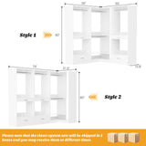Homieasy Closet System Organizer of 3 sets, Wardrobe Closet with 6 Hanging Sections, 2 Pants Rack, 4 Hanging Rods, 2 Drawers, Freestanding Closet Organizer for Bedroom & Walk-in Closets, White Homieasy