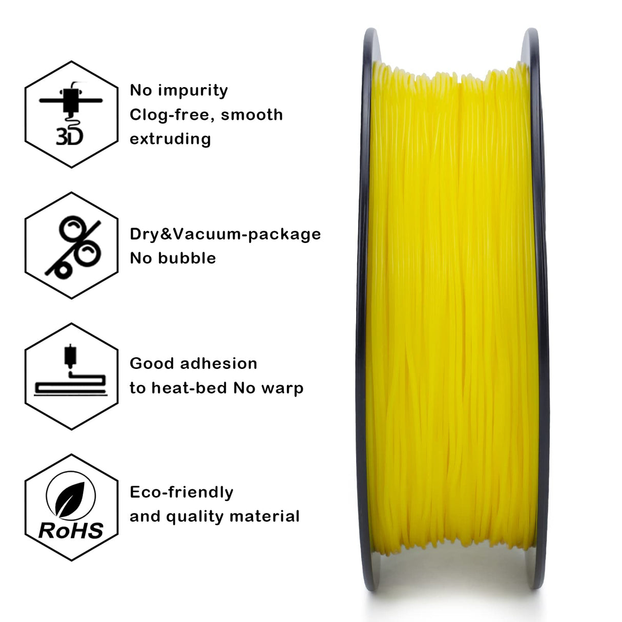 ZIRO TPU Filament 1.75mm, Flexible Soft TPU 3D Printer Filament, Shore 95A Hardness 3D Printing Material, Bright Pure Color, 0.8KG Spool, Fit Most FDM Printers Pens, Yellow ZIRO