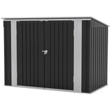 Patiowell 6 x 3 FT Horizontal Metal Shed, Outdoor Storage Shed with Double Lockable Doors and Easy Lift Hinges for Trash Cans, Garden Tools and Pool Accessories, Sloping Roof for Backyard Garden Lawn Patiowell