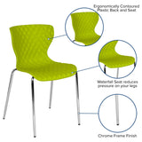 Flash Furniture Lowell Contemporary Design Citrus Green Plastic Stack Chair Flash Furniture