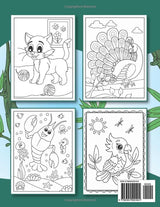 I Love Cute Animals Coloring Book for Kids: 50+ Super Fun and Easy Designs with Sloths, Llamas, Bears, Horses, Dolphins, Dogs, Cats, and More! WoodArtSupply
