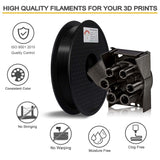 RepRapper PA12-CF 3D Printing Filament, Nylon Filament 1.75mm, 500g Nylon Carbon Fiber Filament, Black No Warping & Moisture Free 3D Printer Filament for 3D Printer RepRapper
