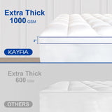 KAYFIA Full Mattress Topper,Extra Thick Mattress Pad Cover for Deep Sleep,3D+7D Snow Down Alternative Fill Overfilled Plush Pillow Top with 8-23 Inch Deep Pocket-White Kayfia