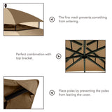 Hugline Outdoor Replacement Canopy Top Double Tier Gazebo Roof Cover for Lowe's Allen Roth 10x12 Gazebo #GF-12S004B-1 (Khaki) Hugline