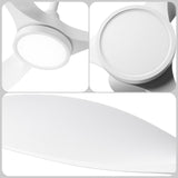 Roomratv Ceiling Fans with Lights,Large Airflow 52inch Modern Ceiling Fan with Quite Reversible DC Motor 3 Color Temperature LED Light (White) Roomratv