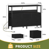 Yoobure TV Stand Dresser for Bedroom, 7 Fabric Drawers Entertainment Center, LED Dressers with Power Outlets, TV Stands for Living Room with Storage Shelf, TV Console Entertainment Stand up to 50" TV Yoobure